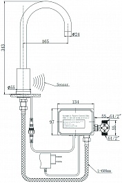 Raiber Смеситель для кухни Sensor RSF88198 сенсорный хром – фотография-5